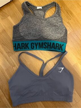 Gymshark Flex Sports Bra & V Neck Training Sports Bra Bundle Size Small